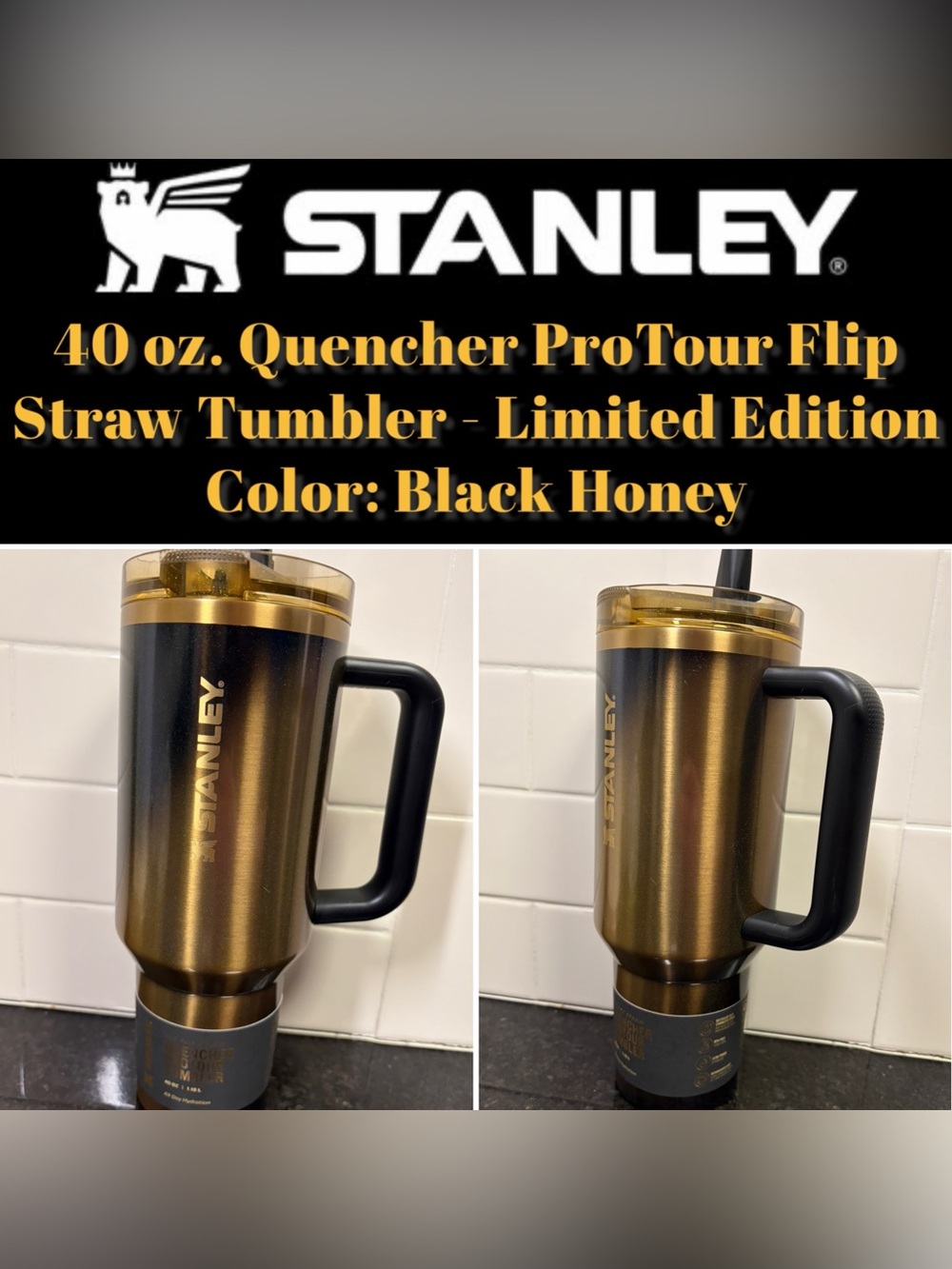 Stanley - 40 oz. Quencher ProTour Flip Straw Tumbler - BLACK HONEY (Ltd. Edt)